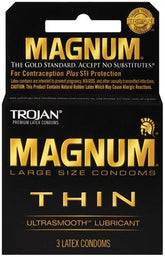 Trojan Magnum Thin Large Size Lubricated Condoms 12 Pack Condoms